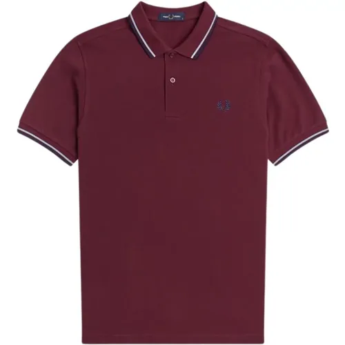 Slim Fit Twin Tipped Polo in Glacier Carbon Blue , male, Sizes: M - Fred Perry - Modalova