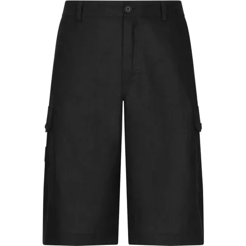 Linen Cargo Shorts Italy , male, Sizes: XL - Dolce & Gabbana - Modalova
