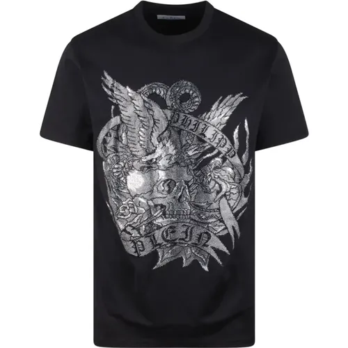 Rhinestone Tattoo T-Shirt , male, Sizes: S, L, M - Philipp Plein - Modalova