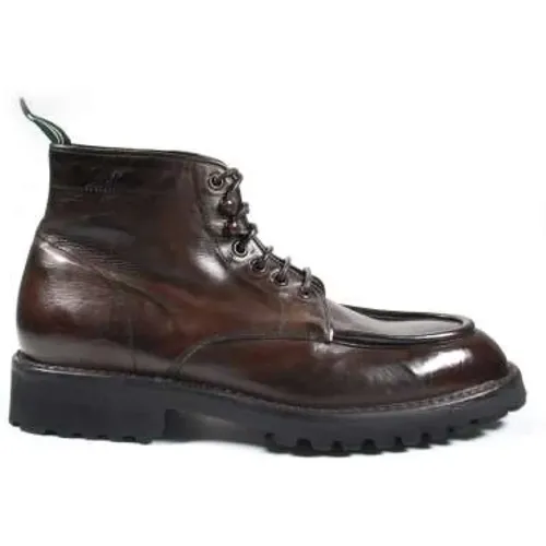 Italian Leather Lace-Up Boots , male, Sizes: 10 UK, 8 UK - Green George - Modalova
