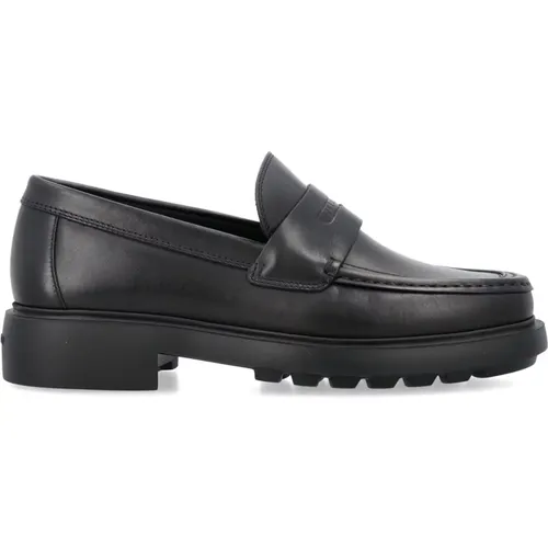 Schwarze Loafers mit Penny Slot Detail , Herren, Größe: 40 EU - Salvatore Ferragamo - Modalova