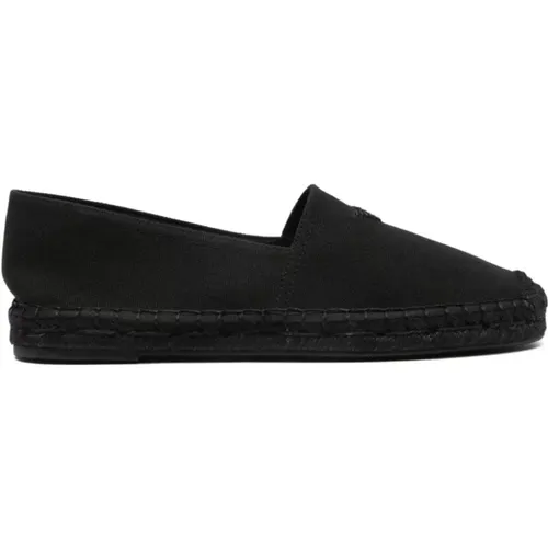 Schwarze Canvas Slip-On Schuhe - Emporio Armani - Modalova