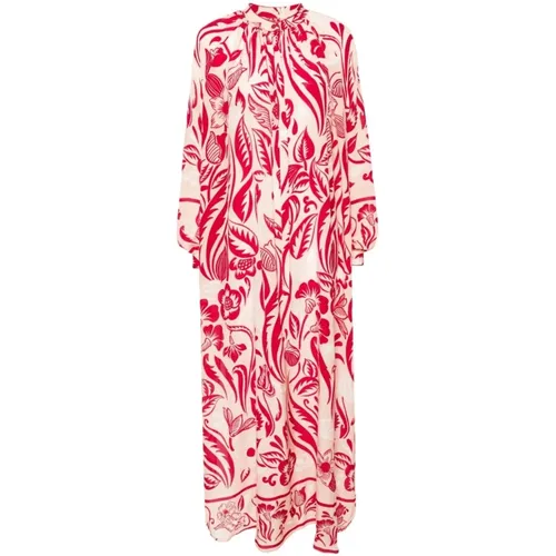 Floral Print Silk Dress with Detachable Scarf , female, Sizes: S - F.r.s For Restless Sleepers - Modalova