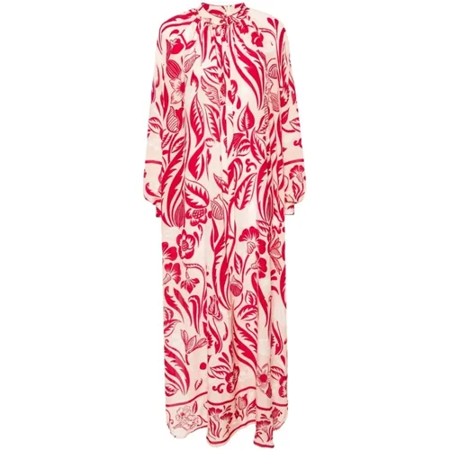 Floral Print Silk Dress with Detachable Scarf , female, Sizes: S, XS - F.r.s For Restless Sleepers - Modalova