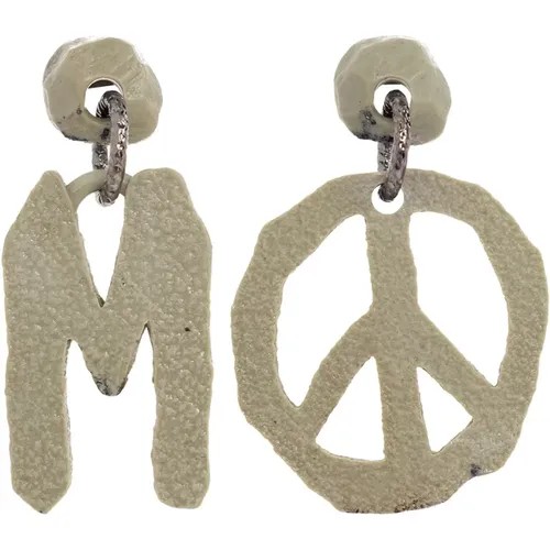 Stone Effect Flinstones Earrings , female, Sizes: ONE SIZE - Moschino - Modalova