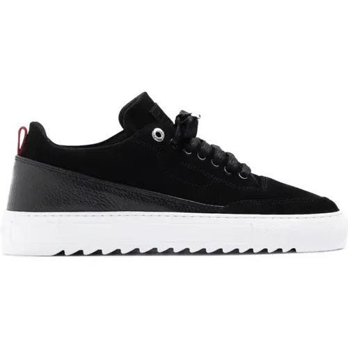 Schwarze Low-Top-Sneaker Logo Gummi , Herren, Größe: 40 EU - Mason Garments - Modalova