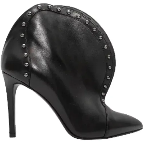 Pre-owned Leather boots , female, Sizes: 4 UK - Balmain Pre-owned - Modalova