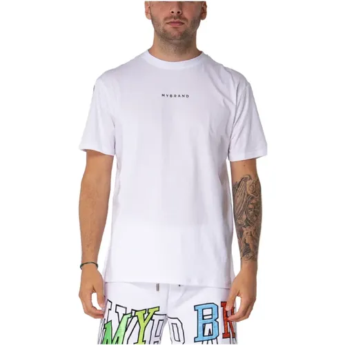 Regenbogen College T-Shirt Weiß , Herren, Größe: M - My Brand - Modalova