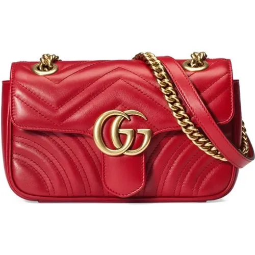 Rote Mini Tasche mit Kettenklappe - Gucci - Modalova