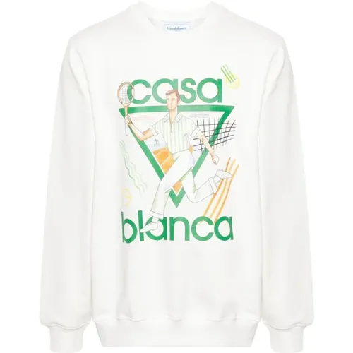 Bio-Baumwoll Grafikdruck Sweatshirt , Herren, Größe: S - Casablanca - Modalova