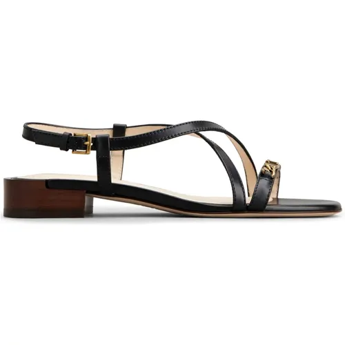 Elegant T Chain Leather Sandals , female, Sizes: 4 UK, 3 UK, 7 UK, 5 UK - TOD'S - Modalova