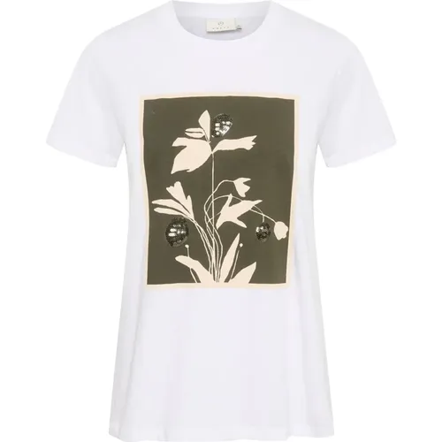 Schickes T-Shirt mit Pailletten - Kaffe - Modalova