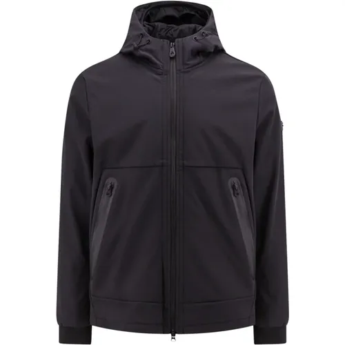 Grey Hooded Zip-Up Jacket , male, Sizes: XS, S, 2XL - Peuterey - Modalova