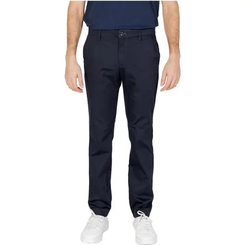 Blaue Baumwollmischung Reißverschluss Hose , Herren, Größe: W34 - Armani Exchange - Modalova