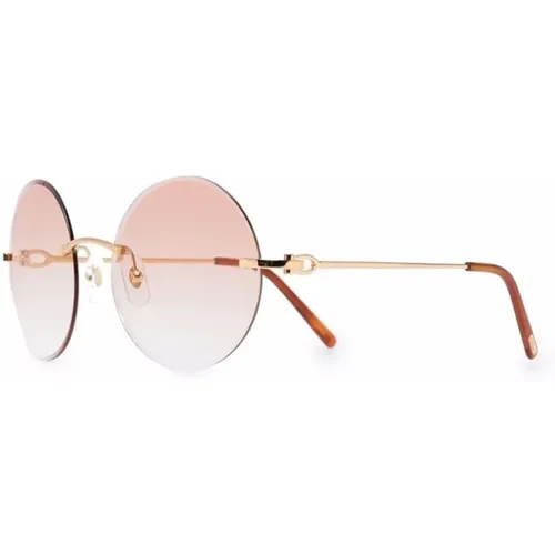 Gold Sunglasses for Everyday Use , female, Sizes: 56 MM - Cartier - Modalova