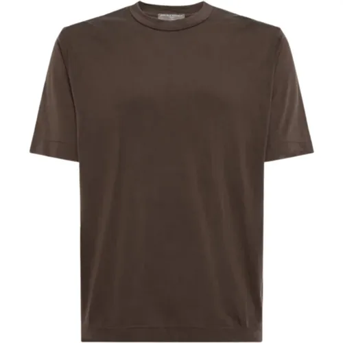 Braunes Sommer T-Shirt Cupro Mischung , Herren, Größe: XL - Daniele Fiesoli - Modalova
