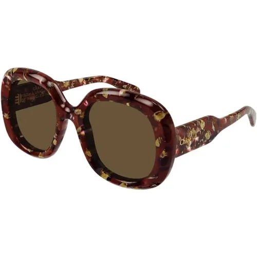 Stylish Sunglasses in Havana , unisex, Sizes: 54 MM - Chloé - Modalova