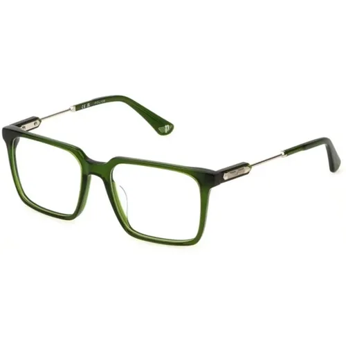Grüne Transparente Sonnenbrille Vpln28 0G61 , unisex, Größe: 53 MM - Police - Modalova