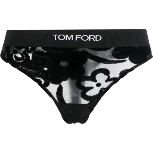 Blumiges Tüll Devore Slip Kleid , Damen, Größe: L - Tom Ford - Modalova