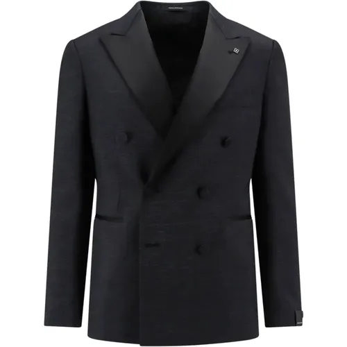 Double-breasted Suit with Iconic Brooch , male, Sizes: L, 4XL, 2XL, XL - Tagliatore - Modalova