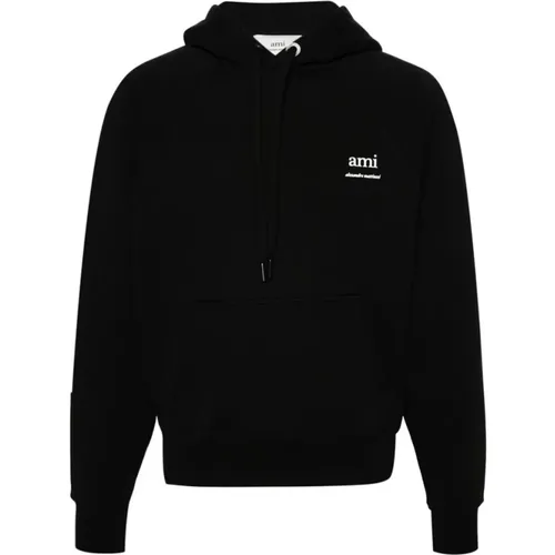 Schwarz/Weißes Bio-Baumwoll-Sweatshirt , Herren, Größe: XL - Ami Paris - Modalova