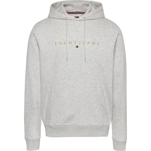 Grauer Pullover mit Schiebeverschluss , Herren, Größe: S - Tommy Jeans - Modalova