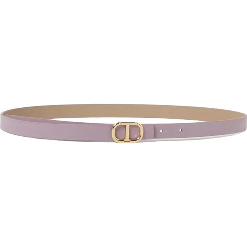 Reversible Leather Belt with Oval T Buckle , female, Sizes: L - Twinset - Modalova