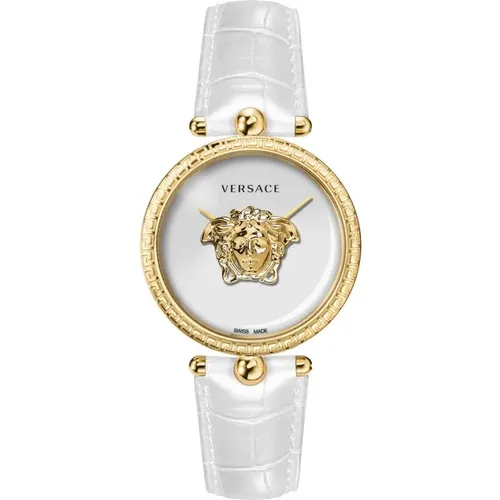 And Gold Palazzo Leather Watch , female, Sizes: ONE SIZE - Versace - Modalova