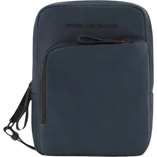 Blaue Leder iPad Mini Tasche , Herren, Größe: ONE Size - Piquadro - Modalova