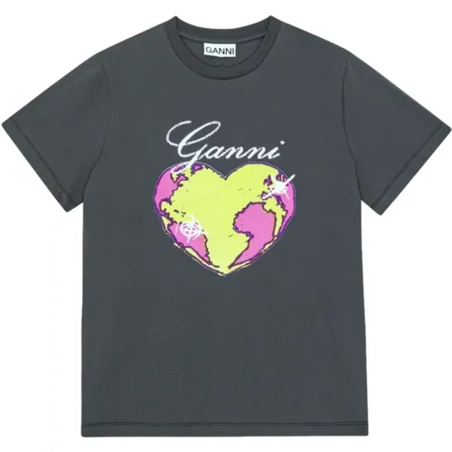 Bedrucktes T-Shirt 490 , Damen, Größe: XS - Ganni - Modalova