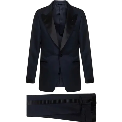 Sophisticated Navy Single Breasted Suit , male, Sizes: 3XL - Tom Ford - Modalova