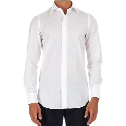 Twill Cotton Shirt , male, Sizes: M - Barba - Modalova