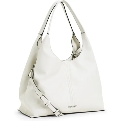 Weiße Eco-Leder-Tote-Tasche , Damen, Größe: ONE Size - Twinset - Modalova