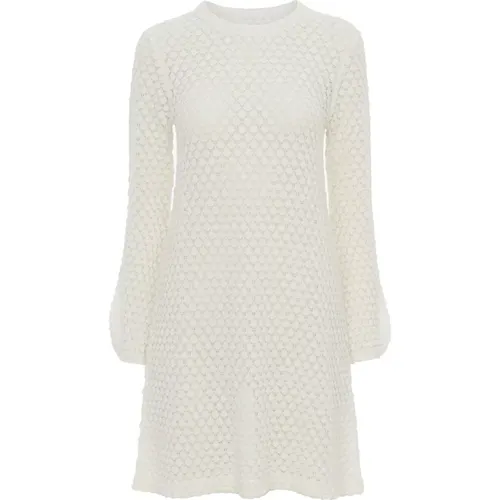 Bell Sleeve Crewneck Dress , female, Sizes: XS, L, M - Chloé - Modalova