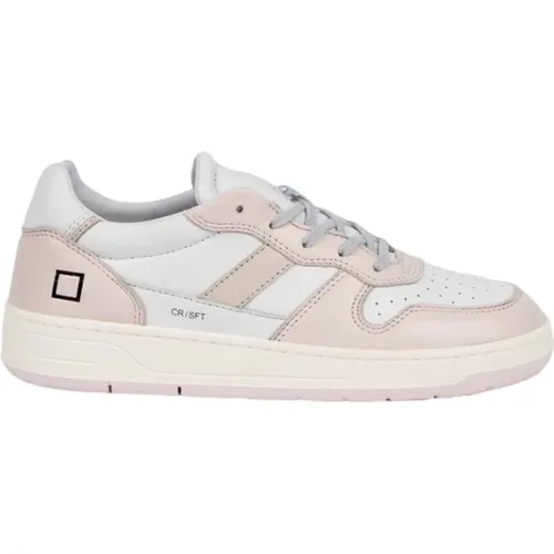 White and Pink Court 2.0 Sneakers , female, Sizes: 3 UK, 6 UK, 7 UK, 5 UK - D.a.t.e. - Modalova