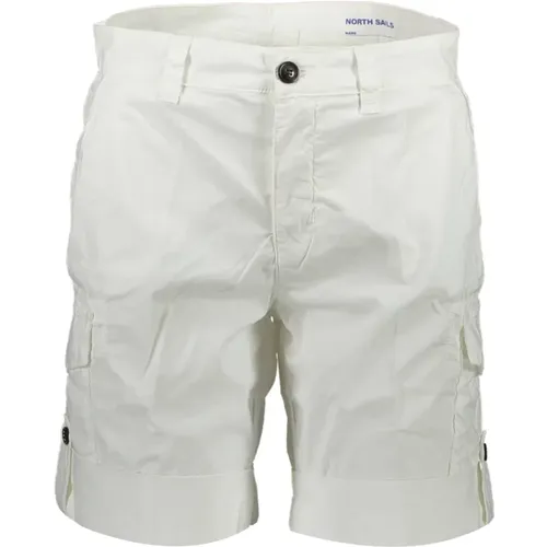 Weiße Bermuda-Shorts mit Kontrastdetails , Damen, Größe: XL - North Sails - Modalova