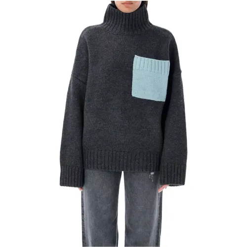 Dark Grey Knitwear Turtleneck Jumper , female, Sizes: XS, S - JW Anderson - Modalova