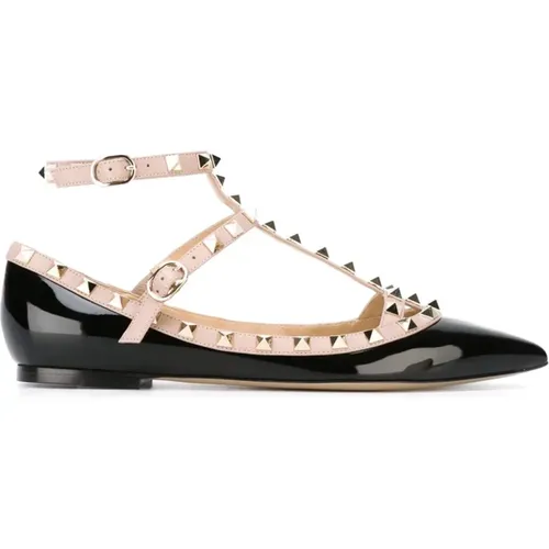 Flat shoes with studded details , female, Sizes: 5 1/2 UK, 3 UK, 5 UK, 4 UK, 4 1/2 UK, 6 1/2 UK, 3 1/2 UK, 7 UK - Valentino Garavani - Modalova
