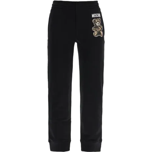 Teddy Bear Joggers mit gerippten Bündchen , Damen, Größe: 2XS - Moschino - Modalova