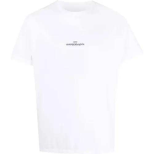 Logo Print Baumwoll T-Shirt , Herren, Größe: L - Maison Margiela - Modalova