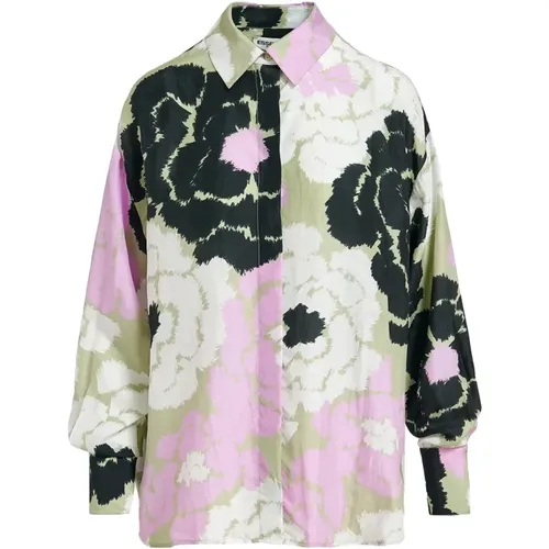 Silk Oversized Shirt with Button Closure , female, Sizes: 2XL, XL, L - Essentiel Antwerp - Modalova