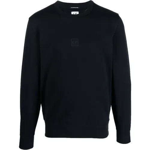 Marineblaues Fleece-Trainingsshirt , Herren, Größe: L - C.P. Company - Modalova