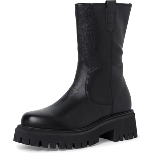 Stylish Leather Ankle Boots , female, Sizes: 4 UK, 7 UK, 8 UK, 5 UK, 6 UK - tamaris - Modalova