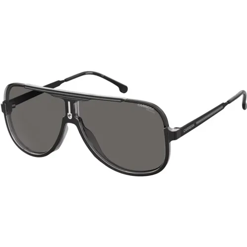 Schwarz Graue Sonnenbrille mit Grauen Polarisierten Gläsern , Herren, Größe: 64 MM - Carrera - Modalova