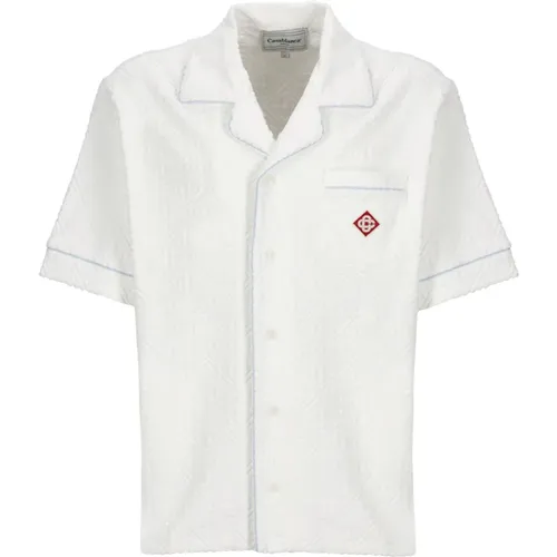 Cotton Shirt with Peak Lapel Collar , male, Sizes: L, M - Casablanca - Modalova