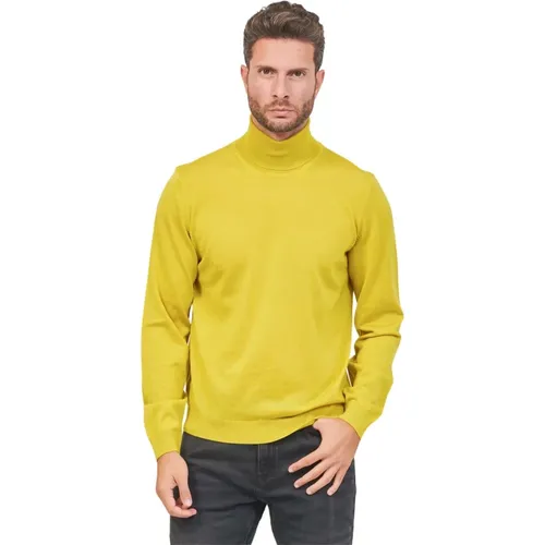 Grüner Pullover mit hohem Kragen , Herren, Größe: M - Hugo Boss - Modalova