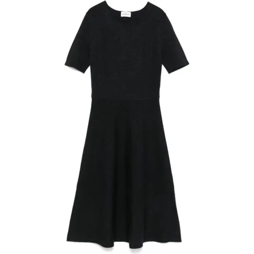 Graues Wollmischung Strick Midi Kleid , Damen, Größe: M - P.A.R.O.S.H. - Modalova