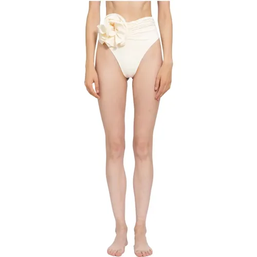 Cream High-Waisted Swim Bottom , female, Sizes: 2XS, 3XS, M - Magda Butrym - Modalova