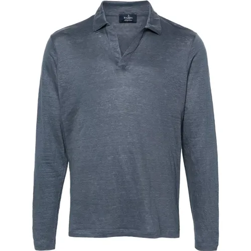 Linen Polo Shirt Made in Italy , male, Sizes: L, 4XL, 3XL, XL, M - Barba - Modalova