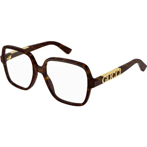 Dunkel Havana Brillengestelle , unisex, Größe: 56 MM - Gucci - Modalova
